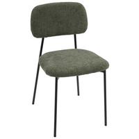 Stuhl Lara Grün, stapelbar - Schwarz/Grün, MODERN, Textil/Metall (44/78,5/49cm) - Mömax