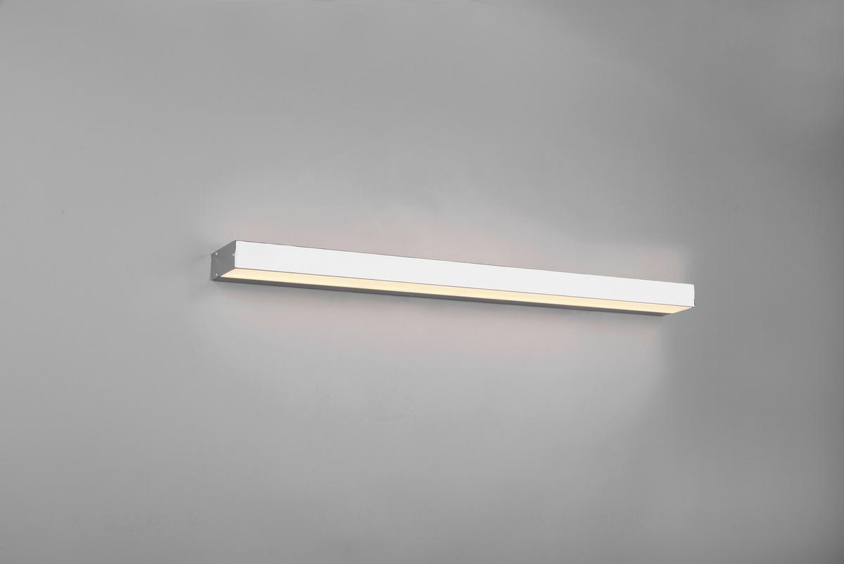 LED-Wandleuchte Rocco in Weiß/Aluminium max. 13 Watt - Chromfarben/Weiß, Basics, Kunststoff/Metall (3,6/90/8cm) - Trio Leuchten