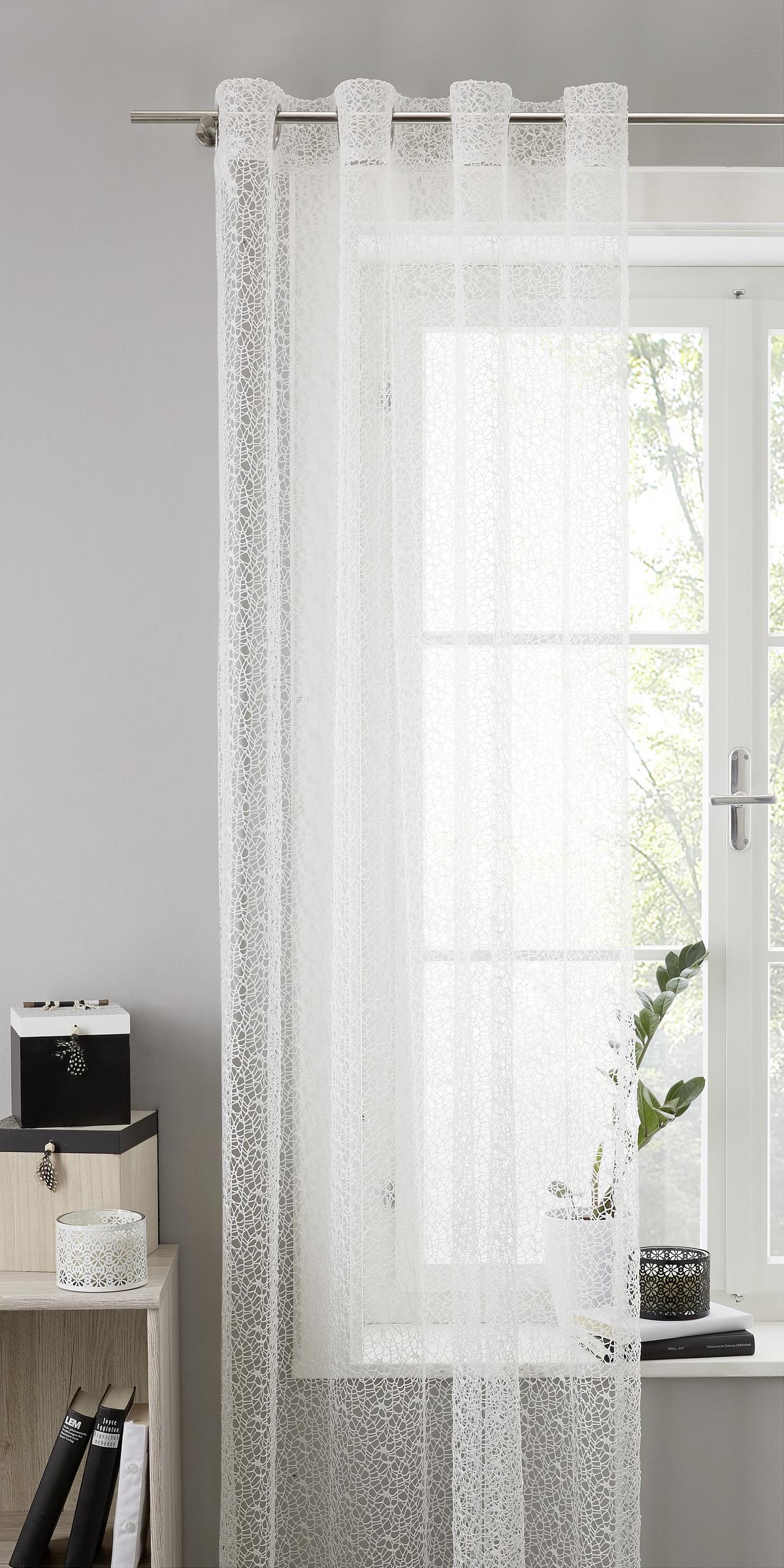 Zavjesa S Ringovima Astrid - bijela, Moderno (140/245cm) - Modern Living