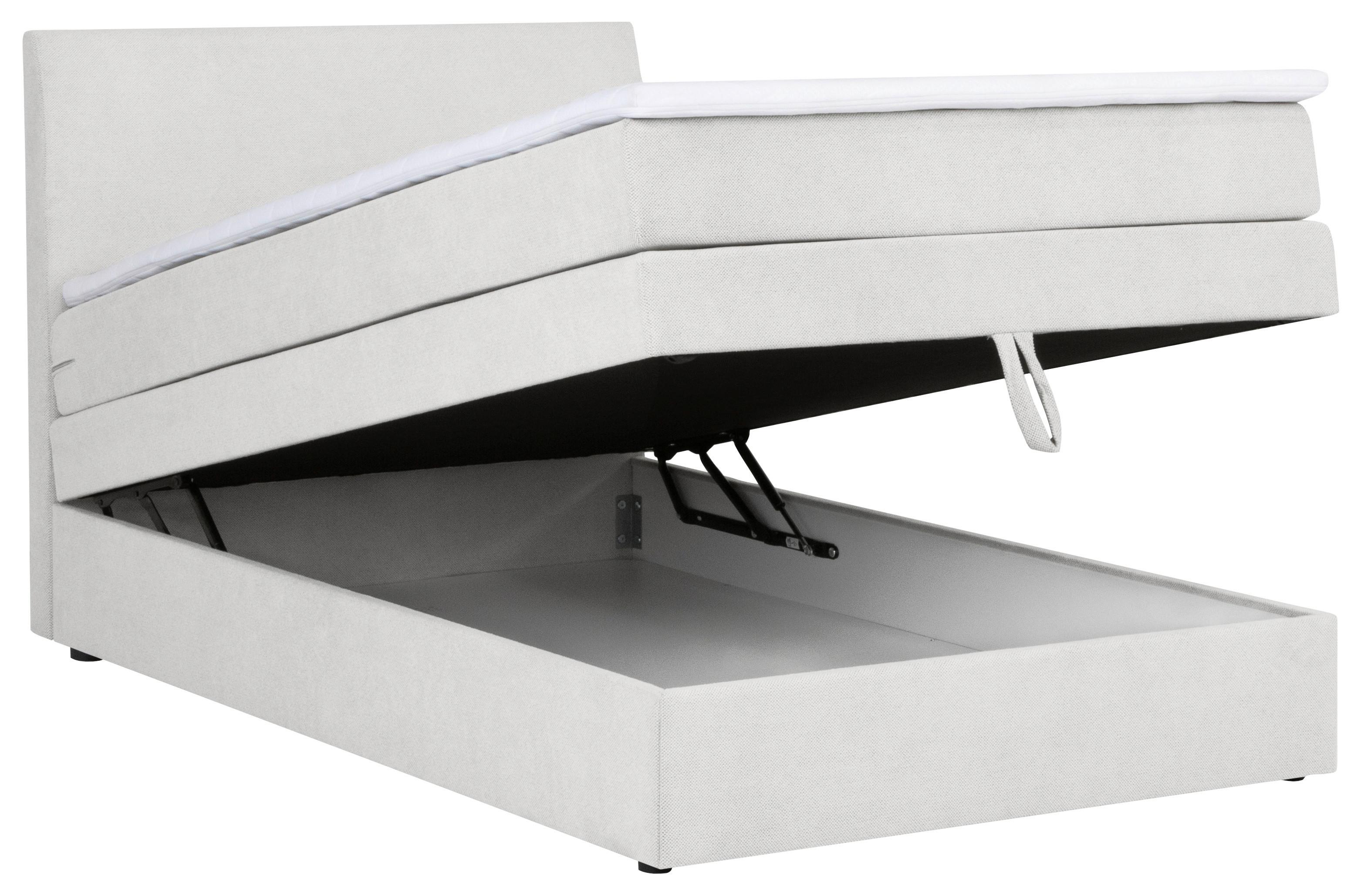 Boxspring Krevet Wickie - svijetlo siva/crna, Konvencionalno, drvo/tekstil (90/200cm) - Modern Living