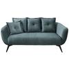2,5-Sitzer-Sofa Baggio Blau Velours - Blau/Schwarz, MODERN, Holz/Textil (196/94/103cm) - Livetastic