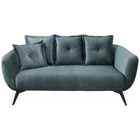 2,5-Sitzer-Sofa Baggio Blau Velours - Blau/Schwarz, MODERN, Holz/Textil (196/94/103cm) - Livetastic