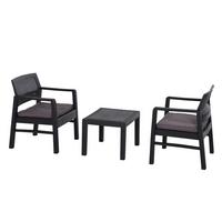Balkonset Kraka 5-tlg. Anthrazit - Anthrazit, MODERN, Kunststoff (58/74/63cm) - Gardenson
