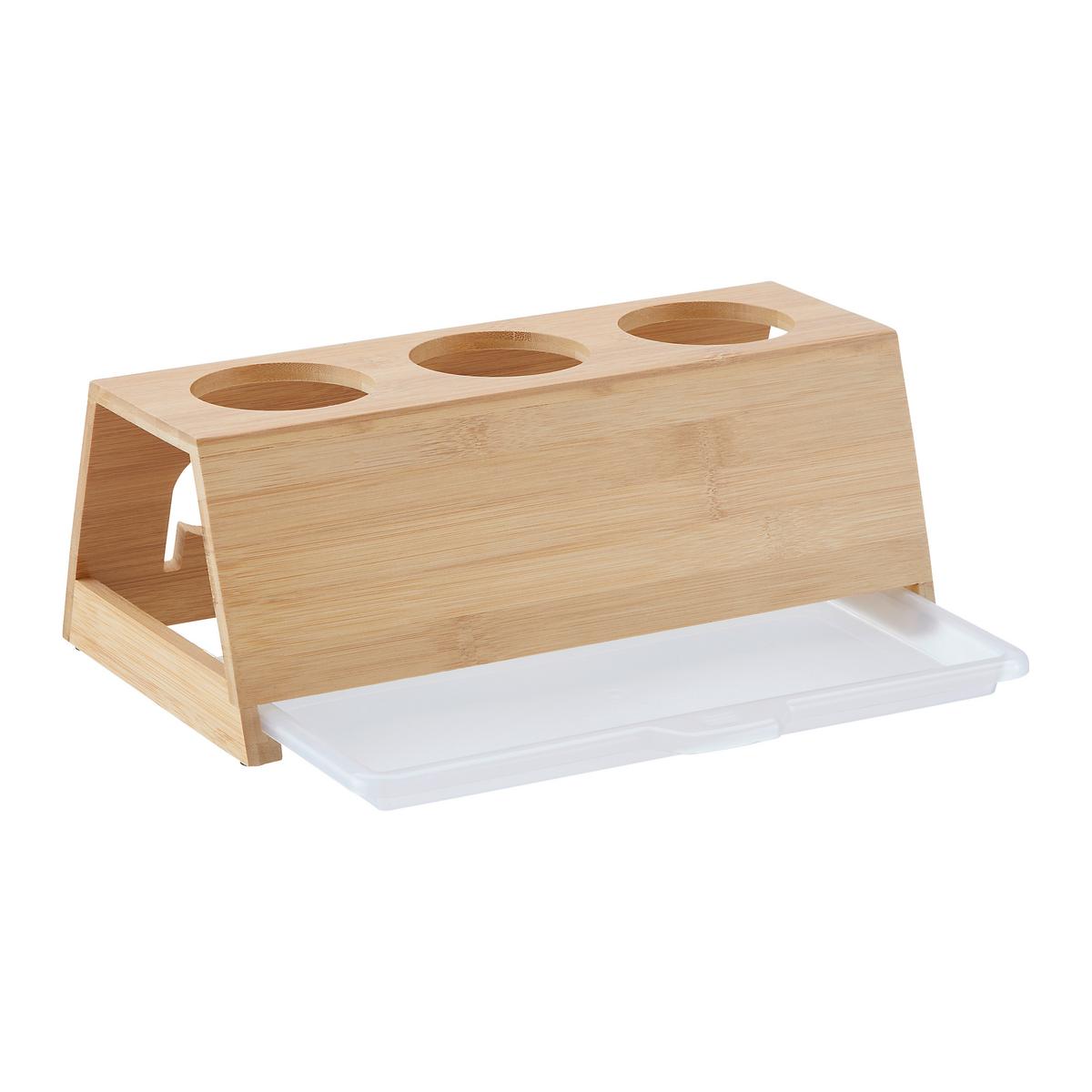 UCHWYT NA BUTELKI BAMBUS NATURFARBEN - kolor naturalny, Basics, drewno (32/12/17,5cm)