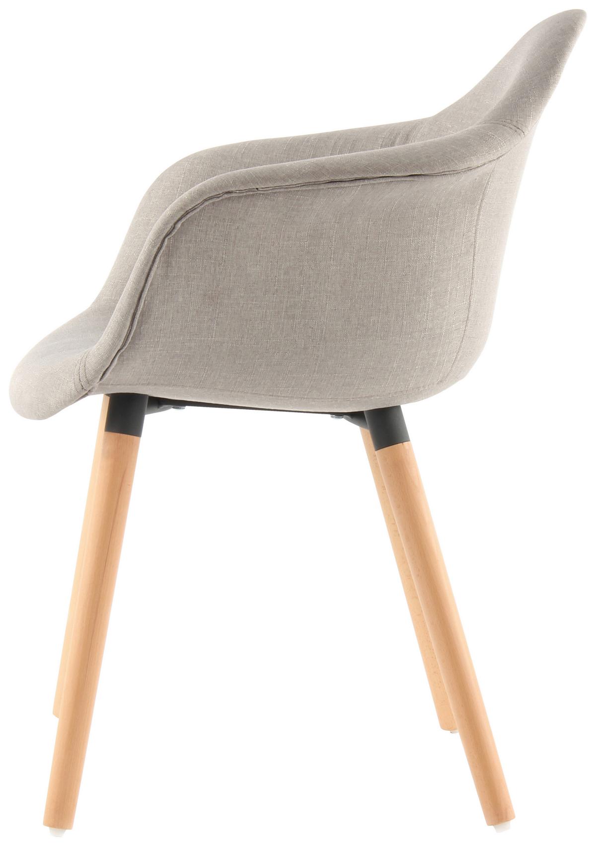 ARMLEHNSTUHL-SET WINSTON 325 - Beige, Design, Textil/Metall (62/80.5/64cm) - Kayoom