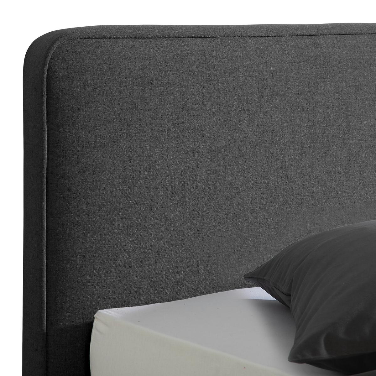 Polsterbett Jone Anthrazit ca. 180x200 cm - Anthrazit/Alufarben, MODERN, Textil/Metall (180/200cm) - Livetastic