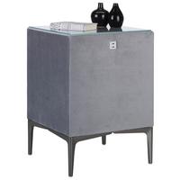 Noptieră LUXOR incl. port USB - gri, Konventionell, textil/material pe bază de lemn (46/64/46cm) - Premium Living