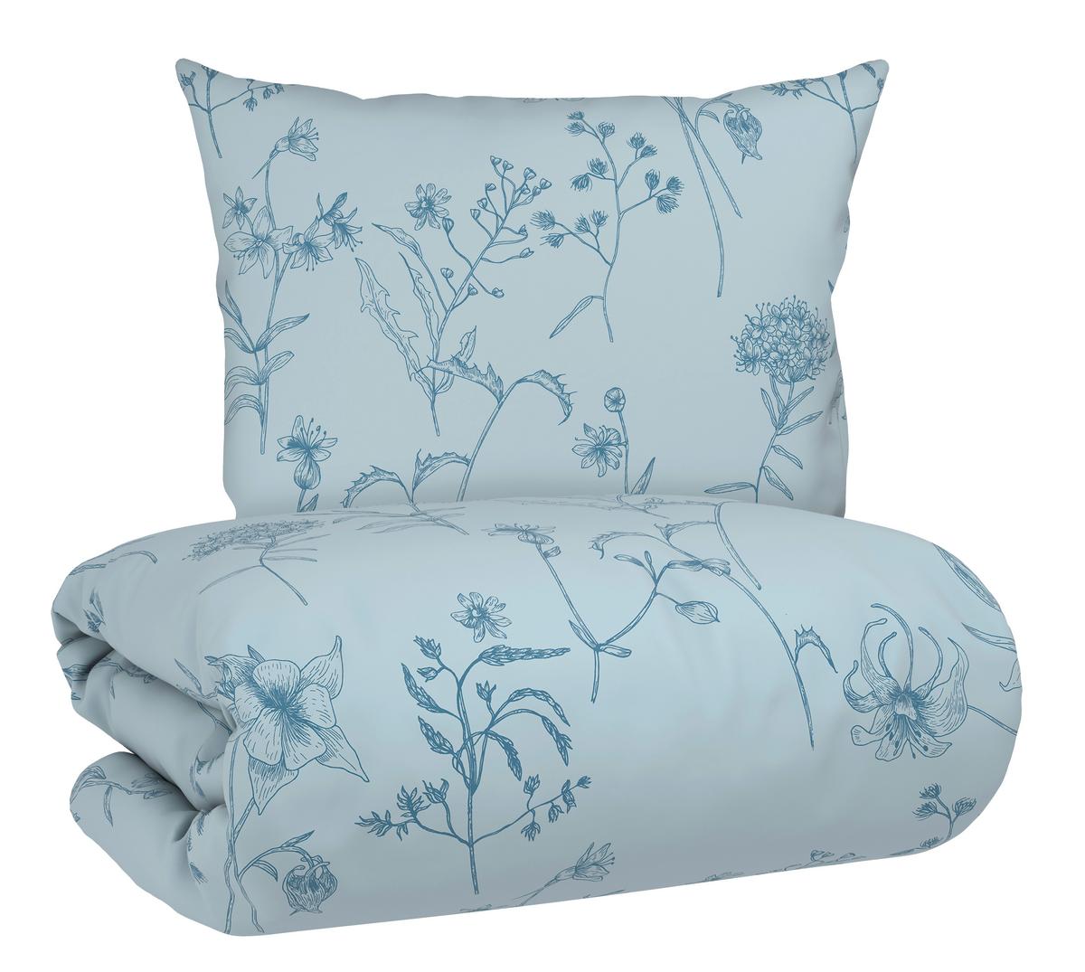 Bettwäsche Nature Romy Blau/Hellblau ca. 135x200cm - Blau/Hellblau, Textil (135/200cm) - Mömax