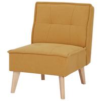 Fotelj Elba, Rumena - rumena/naravne barve, Basics, tekstil/les (60/78/75cm) - MID.YOU