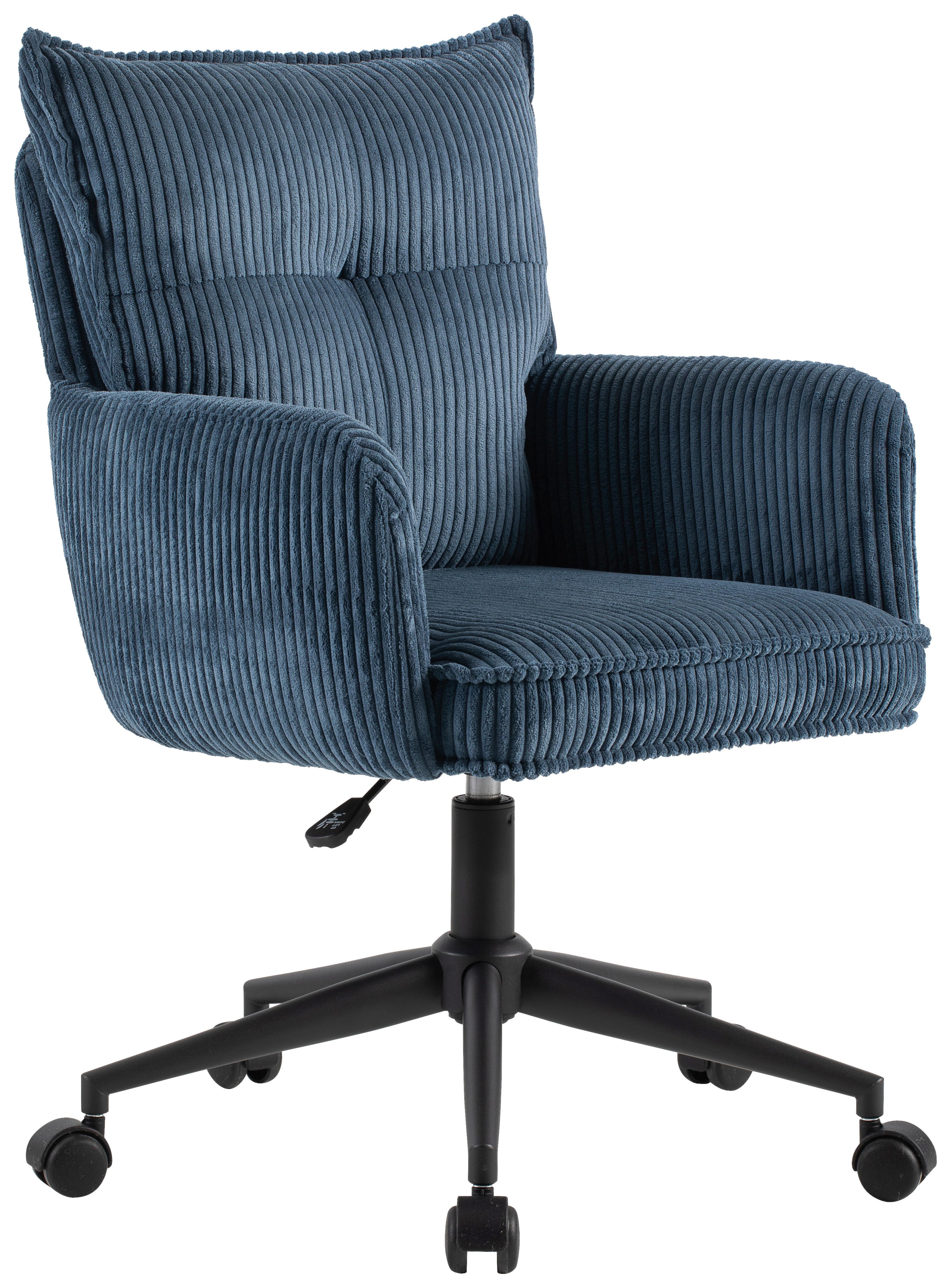 KRZESŁO OBROTOWE LUCIE  -EXKLUSIV- - niebieski/czarny, Design, tworzywo sztuczne/metal (58/84,5-92/64cm) - Carryhome