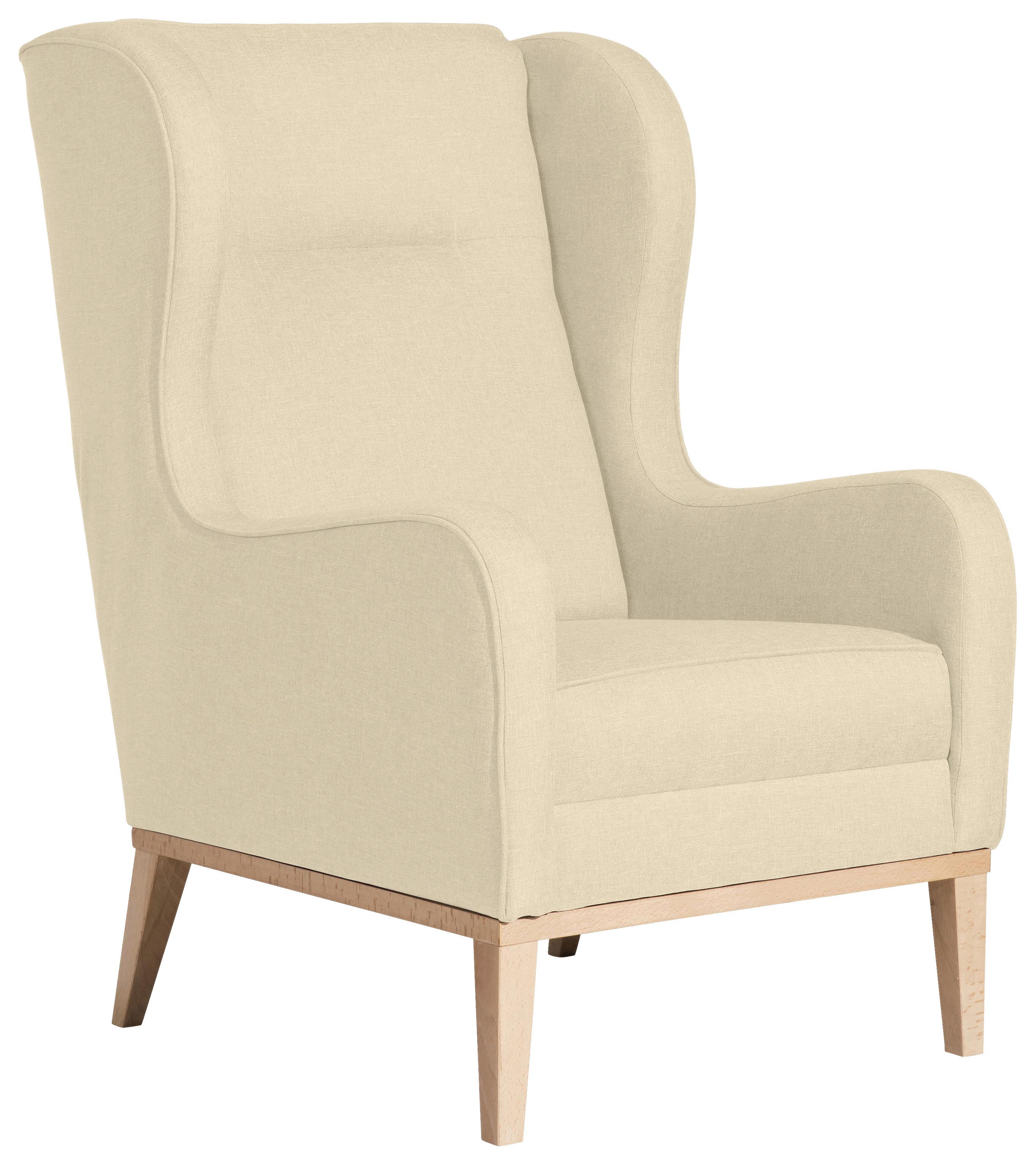 OHRENSESSEL ANGELO - Beige/Naturfarben, KONVENTIONELL, Holz/Textil (66/104/78cm) - Max Winzer