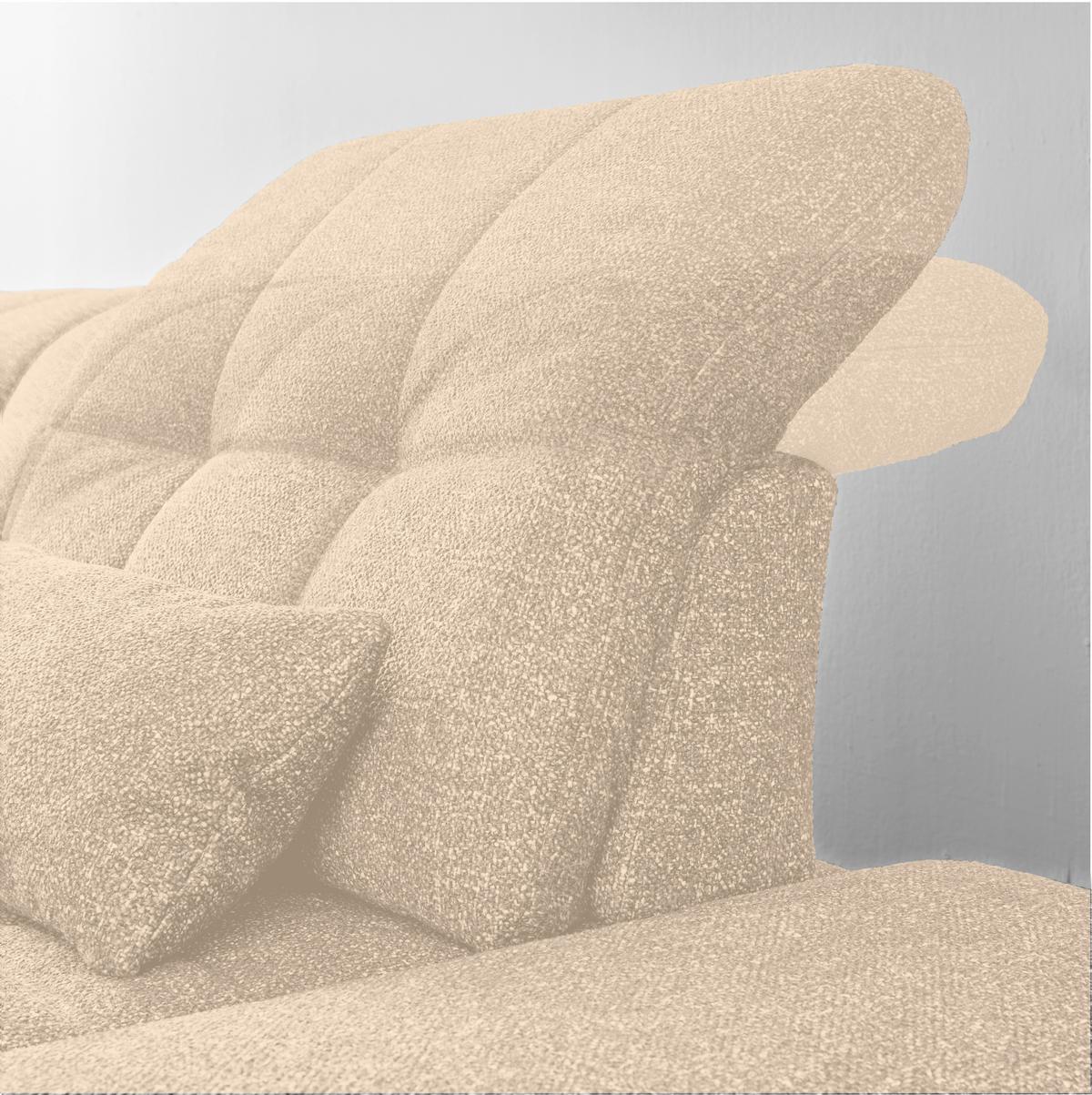 Wohnlandschaft Sanfino Taupe/Beige - Taupe/Chromfarben, KONVENTIONELL, Holz/Textil (199/79-96/305cm) - Premium Living