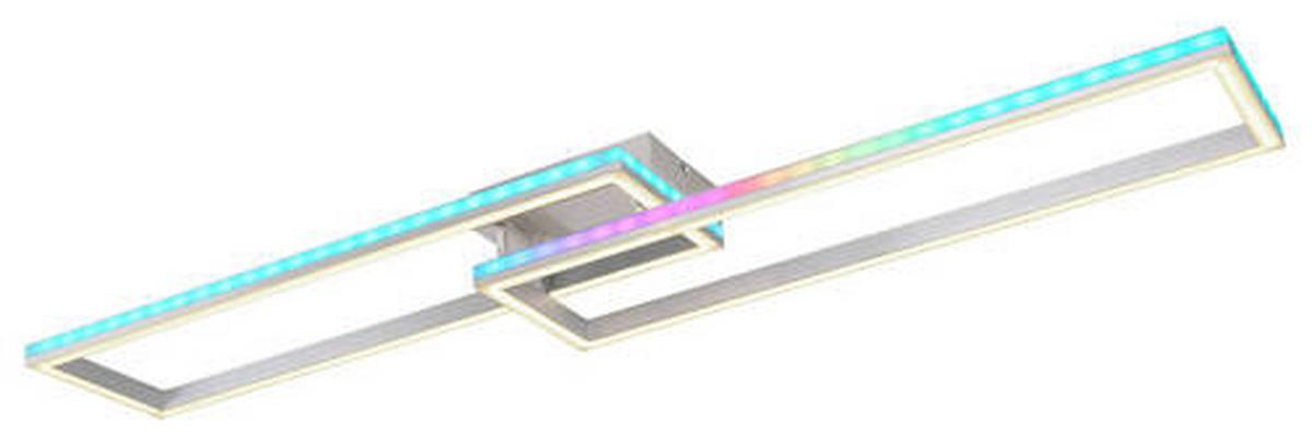 Stropna Led-svetilka Salmos, S Sijalko - srebrne barve/opal, Design, kovina/umetna masa (119,5/25,5/10cm) - Globo