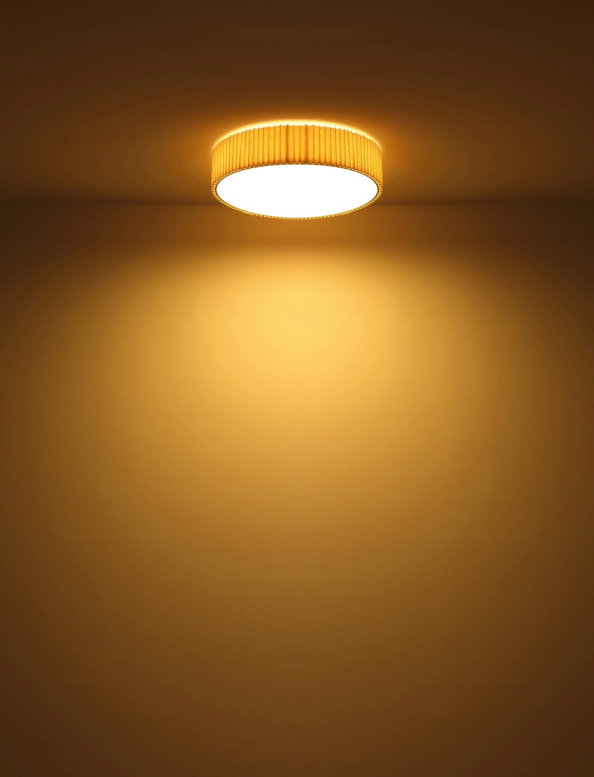 DECKENLEUCHTE 15757D2 PAGE - Weiss/Naturfarben, Basics, Kunststoff/Textil (53/13cm) - Globo