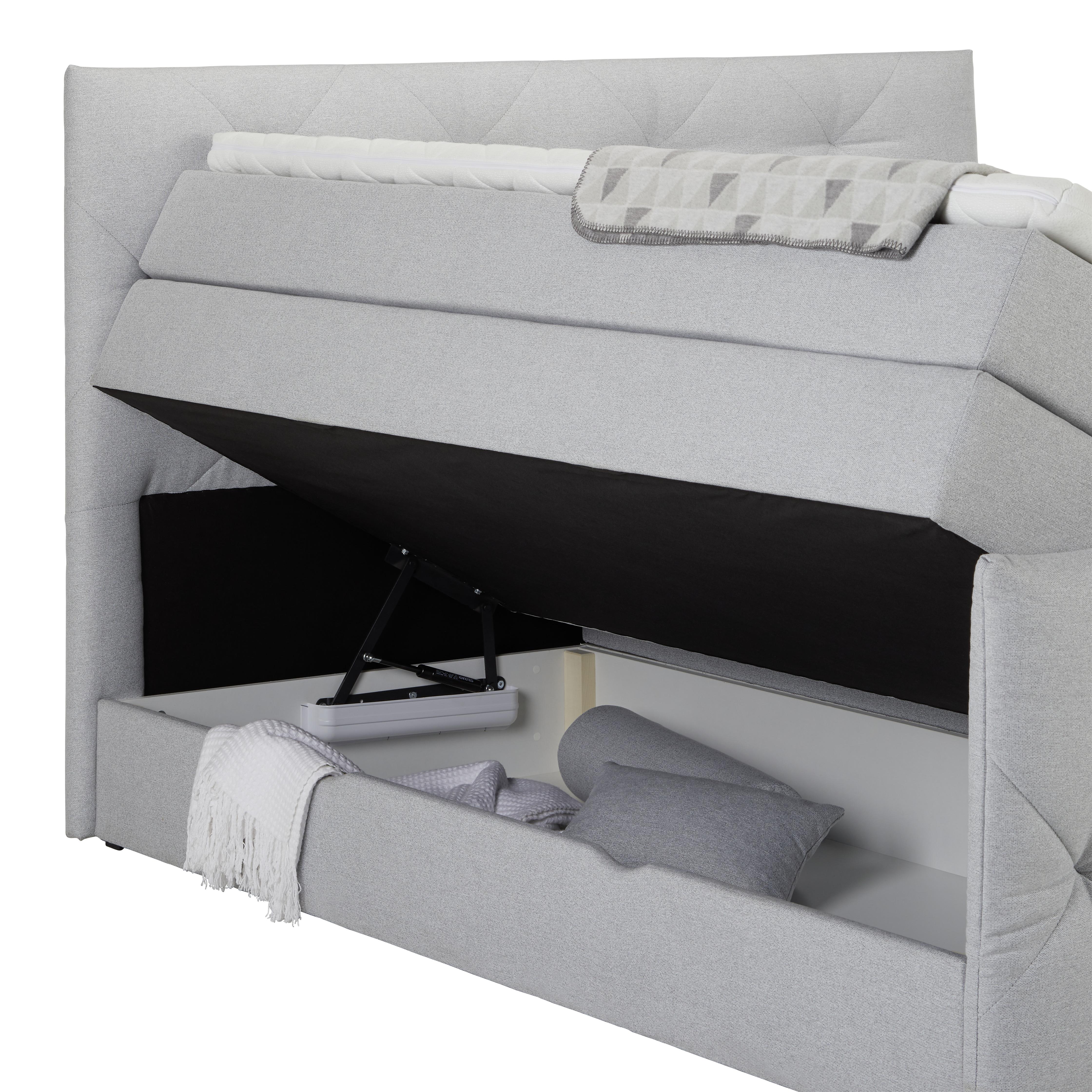 Boxspring Krevet Michelle - svijetlo siva, drvo/metal (180/200cm) - Premium Living