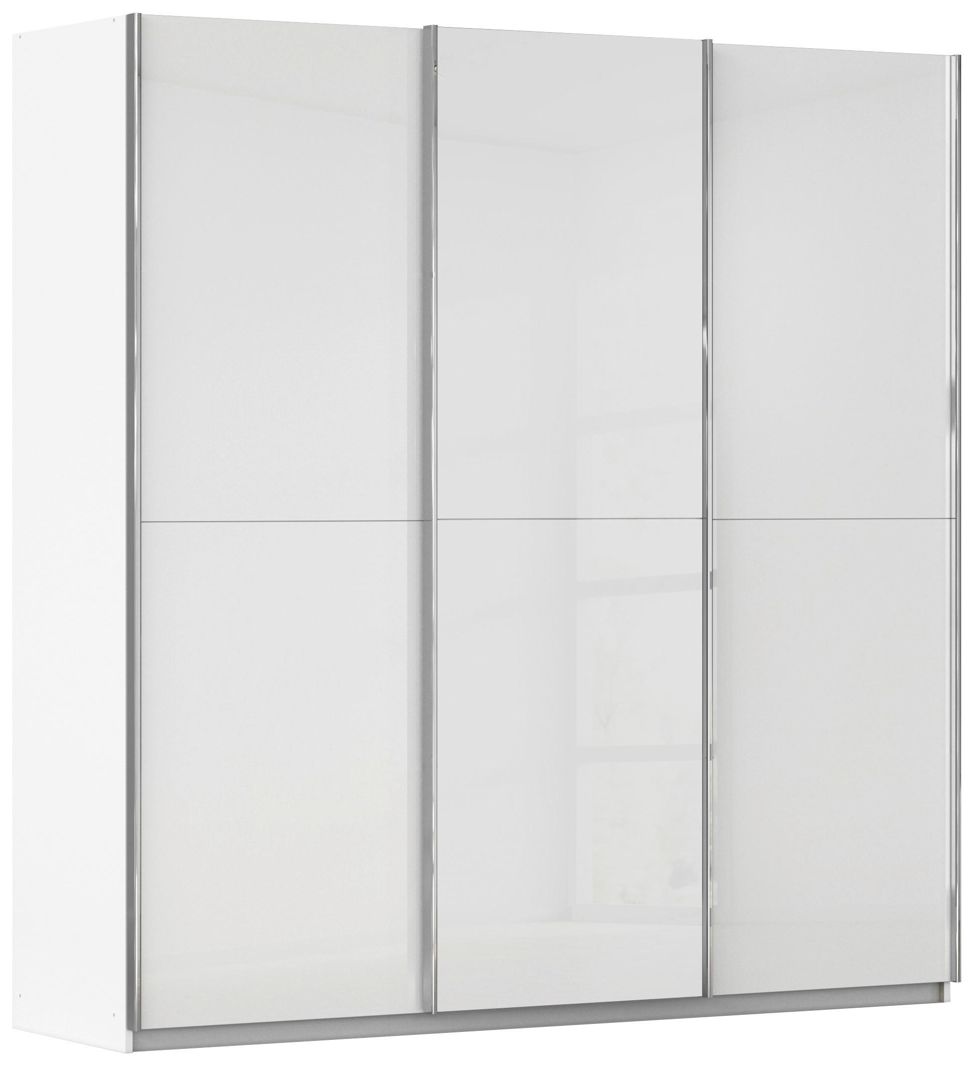 Schwebetürenschrank Fifty Weiß - Chromfarben/Weiß, KONVENTIONELL, Holzwerkstoff/Metall (242/223/66cm) - Premium Living