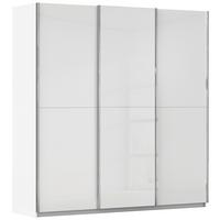 Schwebetürenschrank Fifty Weiß - Chromfarben/Weiß, KONVENTIONELL, Holzwerkstoff/Metall (242/223/66cm) - Premium Living