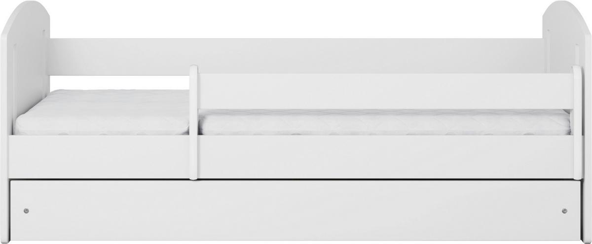 Otroška Postelja Classic 2, Bela, 80x180cm - bela/barve breze, Moderno, tekstil/leseni material (80/180cm) - MID.YOU