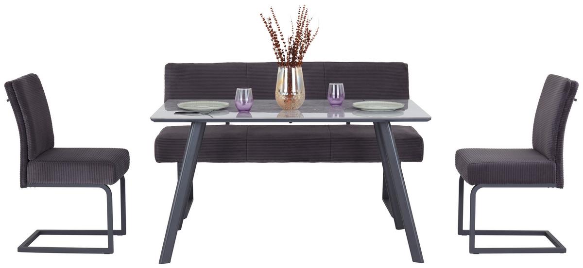 Jedilna Miza George, Črna, Siva, 140x80 - siva/črna, Konvencionalno, kovina/leseni material (140/76/80cm) - Mömax
