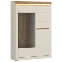 Vitrina Naxxar - kašmir/boja hrasta, Trendi, staklo/pločasti materijal (104,2/156,3/39,6cm) - Modern Living