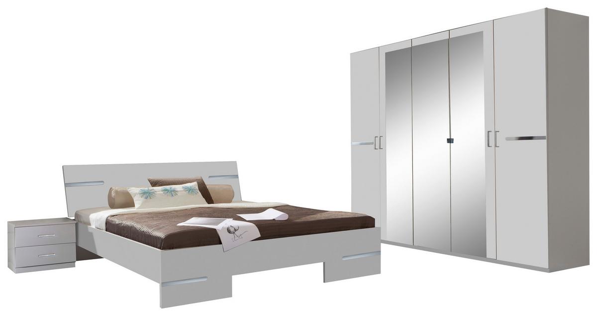 Schlafzimmer Anna 4-tlg. ca. 180x200 cm Weiß - Weiß, Design, Glas/Holz (180/200cm) - MID.YOU