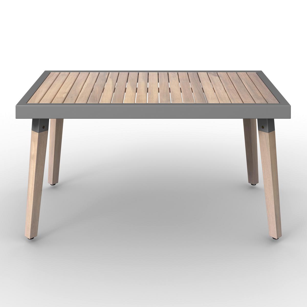Loungegarnitur Elodie Grau Echtholz/Textil - Greige/Creme, Modern, Holz/Kunststoff - Bessagi Garden