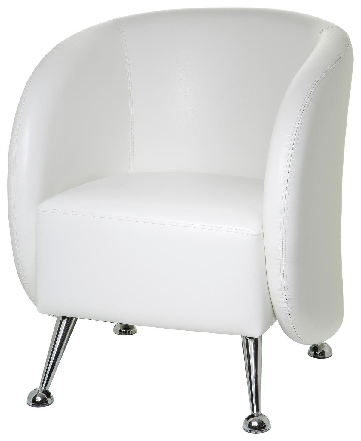 Fotelj St. Lucia, Bela - barve kroma/bela, Moderno, kovina/tekstil (60/85/50cm) - MID.YOU