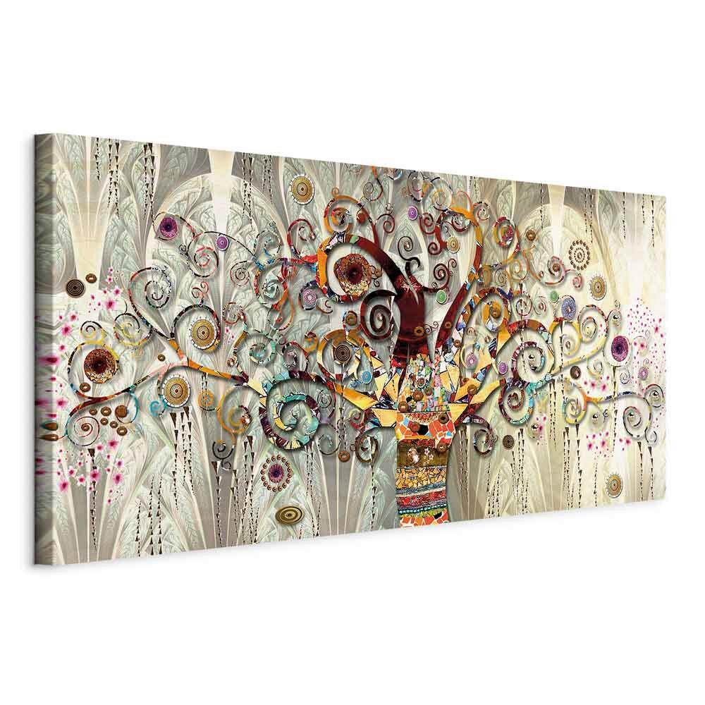 Leinwandbild Tree of Life Multicolor ca. 120x60cm - Beige/Multicolor, Basics, Holz/Textil (120/60/1.2cm) - artgeist