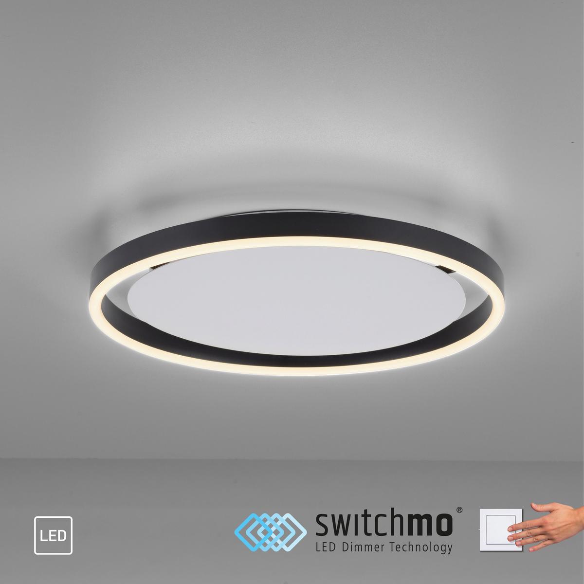 LAMPA SUFITOWA LED 15391-13 RITUS - antracytowy, Trend, tworzywo sztuczne/metal (39,3/5,3cm)