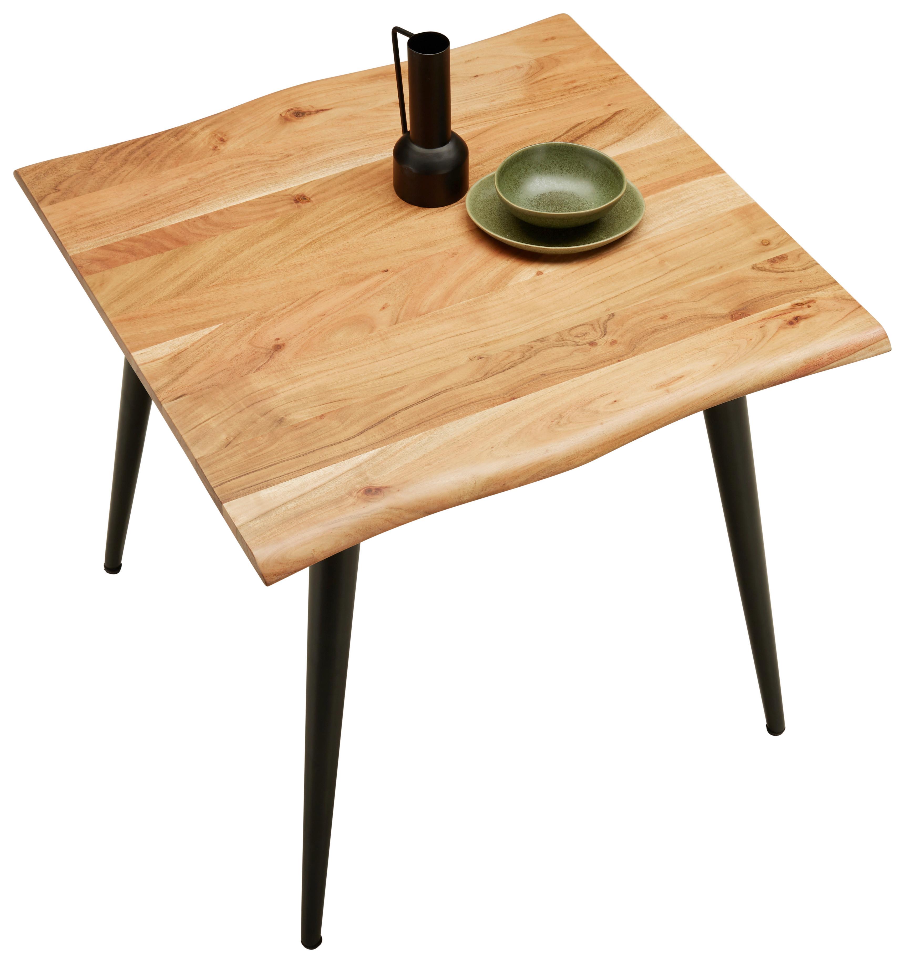MATBORD MAX - svart/akaciefärgad, Lifestyle, metall/trä (80/76/80cm) - Zandiara