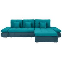 Wohnlandschaft Enrico Petrol - Chromfarben/Petrol, KONVENTIONELL, Kunststoff/Textil (303/88/185cm) - Mömax