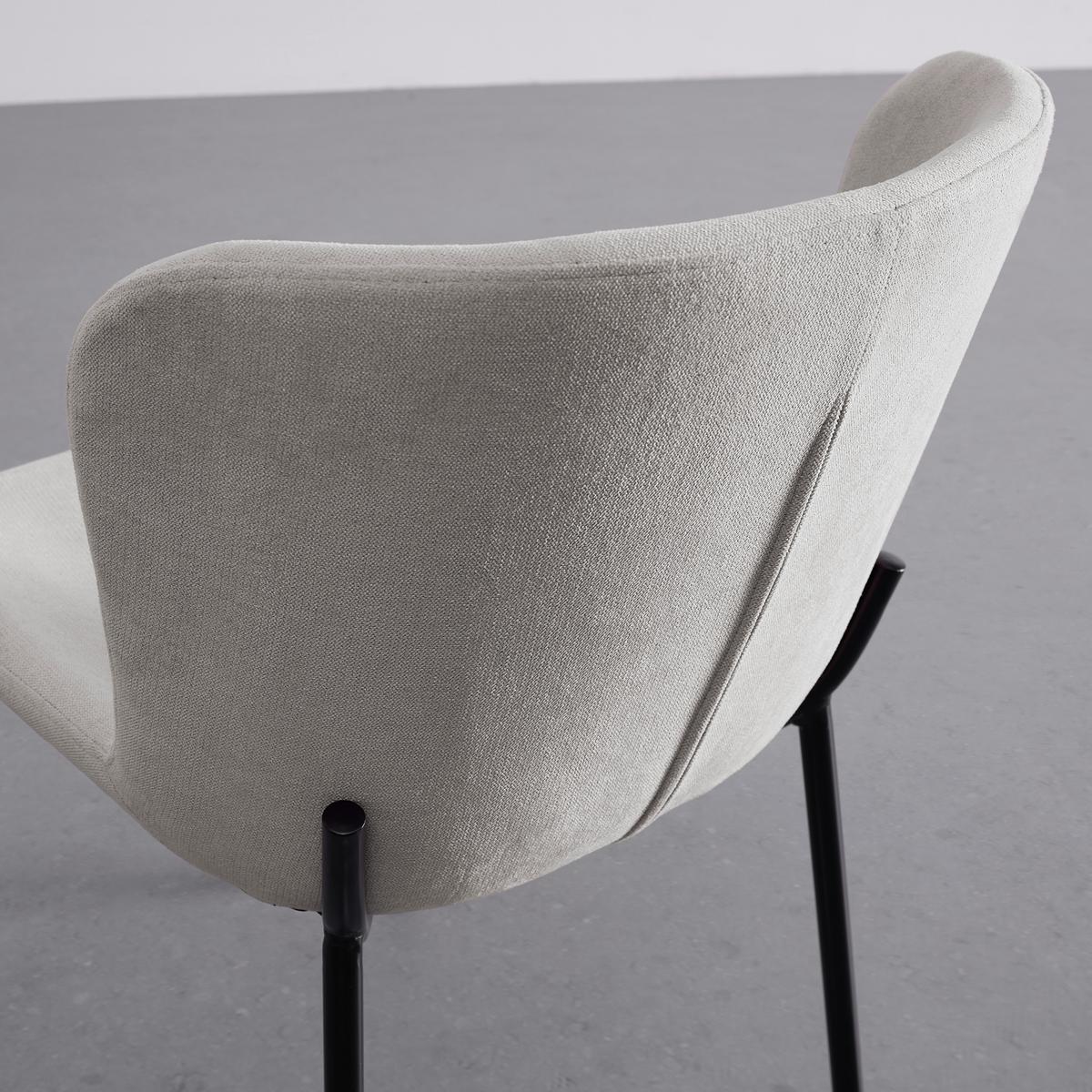 Stuhl Noemie Beige Webstoff Gepolstert - Beige/Schwarz, MODERN, Holz/Textil (46/79/56cm) - Bessagi Home