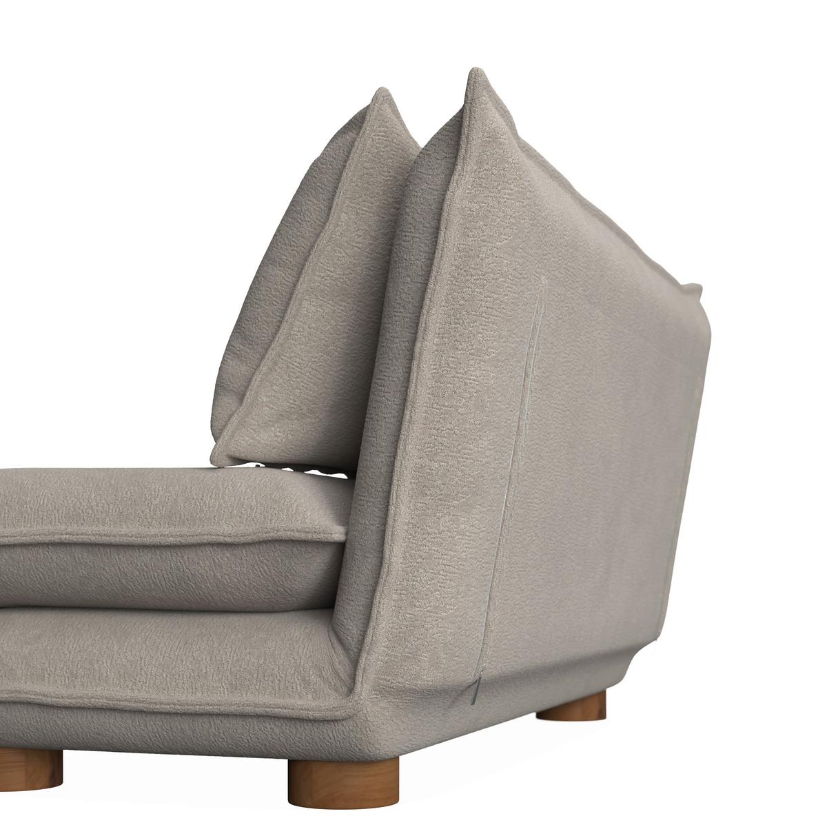 Schlafsofa Bella Bouclé Beige - Beige/Naturfarben, MODERN, Holz/Textil (141/77/85cm) - Bessagi Home