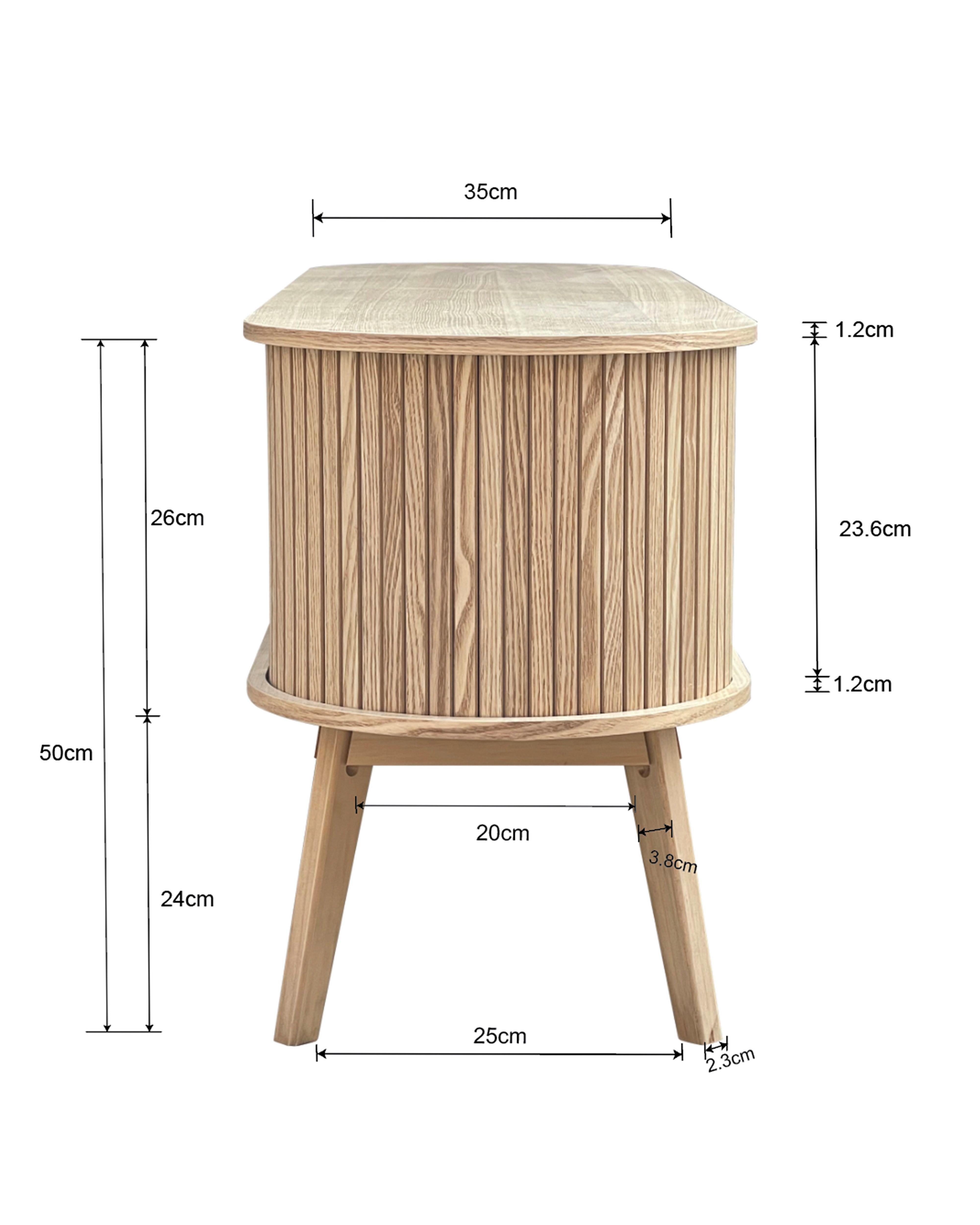 TV-BÄNK SKANDY - naturfärgad, Modern, trämaterial/trä (120/50/35cm) - Premium Living