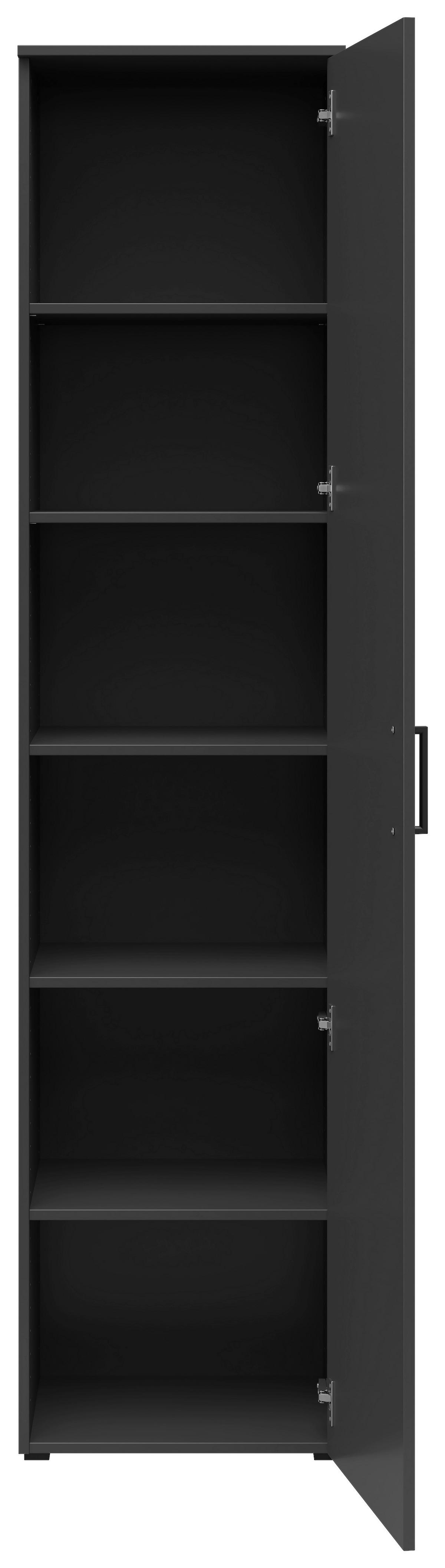 Schrank Multistauraum Graphitfarben - Graphitfarben/Schwarz, MODERN, Holzwerkstoff/Kunststoff (45/195/40cm) - Mömax