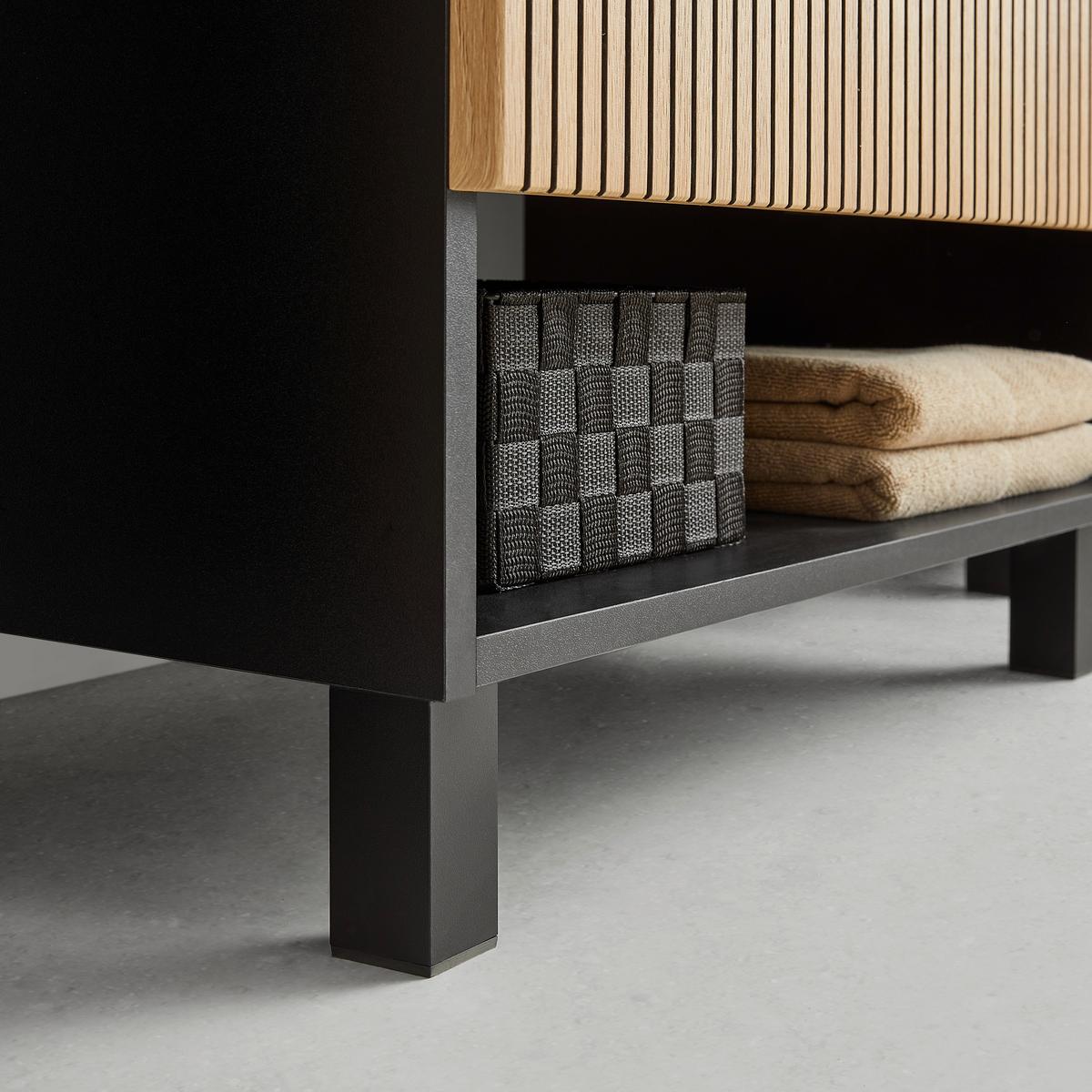 Omarica Za Pod Umivalnik Venezia -Exklusiv- - črna/barve hrasta, Trendi, leseni material (70/60/45cm) - Mömax