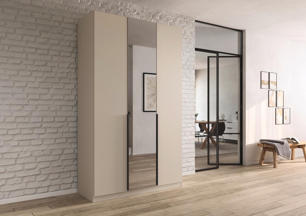 Drehtürenschrank Alabama Champagner - Champagner/Grau, MODERN, Holzwerkstoff/Metall (136/229/54cm) - Rauch Möbel