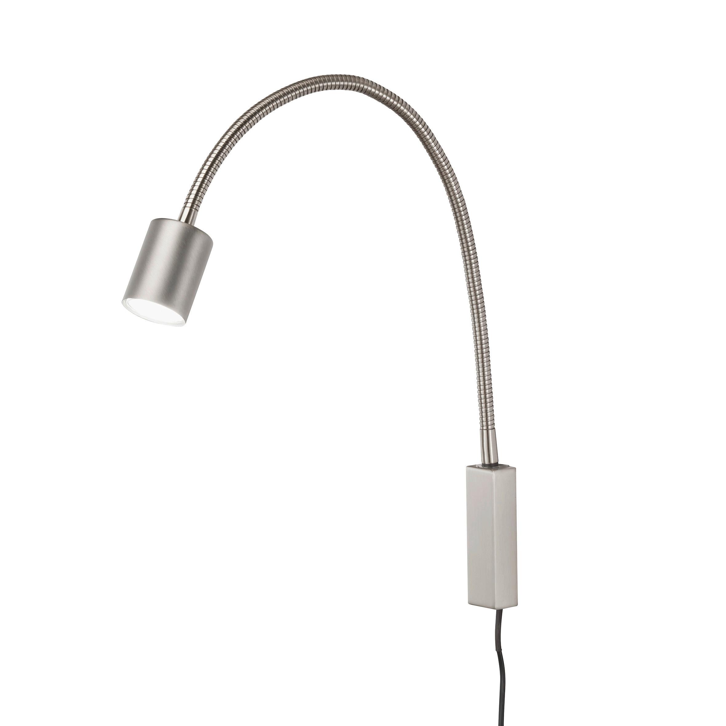 LED-Wandleuchte Justi Nickelfarben max. 4 Watt - Nickelfarben, KONVENTIONELL, Metall (6/6/52cm) - Fischer & Honsel