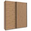 Ormar S Kliznim Vratima Andorra - hrast Artisan/crna, Moderno, drvni materijal/metal (200/216/65cm) - Modern Living