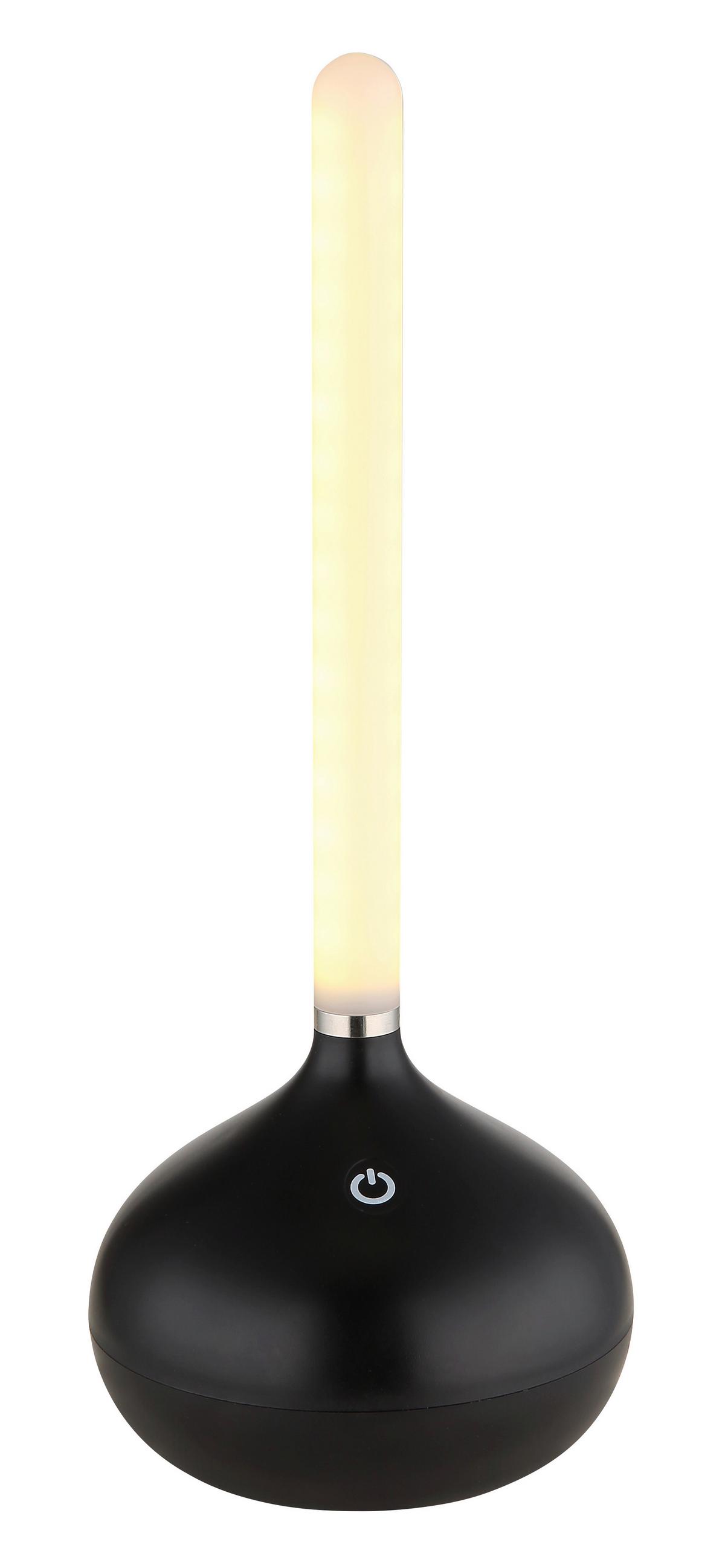 AKKU-TISCHLEUCHTE 28067S TURNER - Weiss/Schwarz, Design, Kunststoff (9,6/24,3cm) - Globo