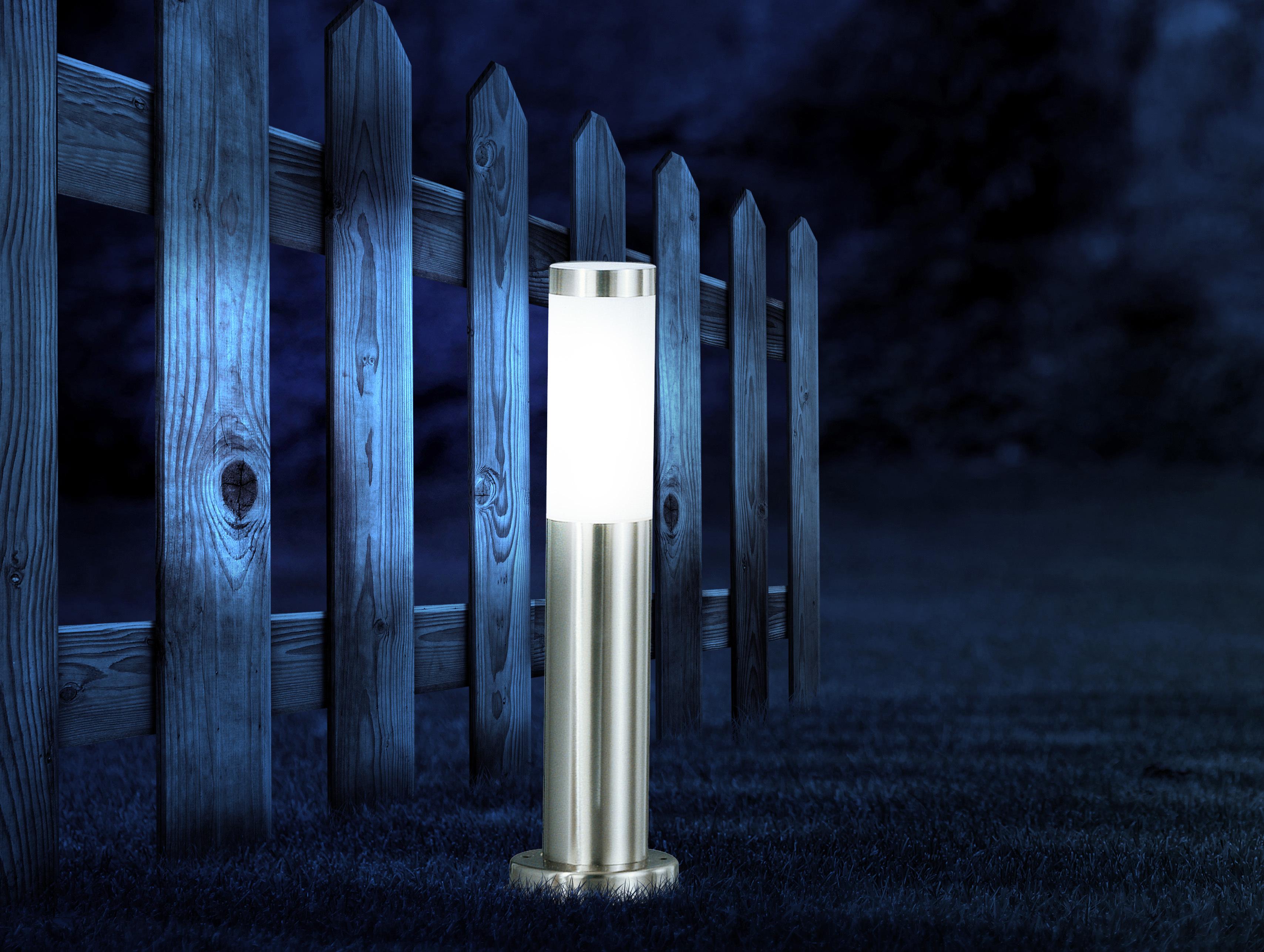 LED-Außenleuchte Boston max. 9 Watt - Edelstahlfarben/Opal, Basics, Kunststoff/Metall (13,1/45cm) - Globo