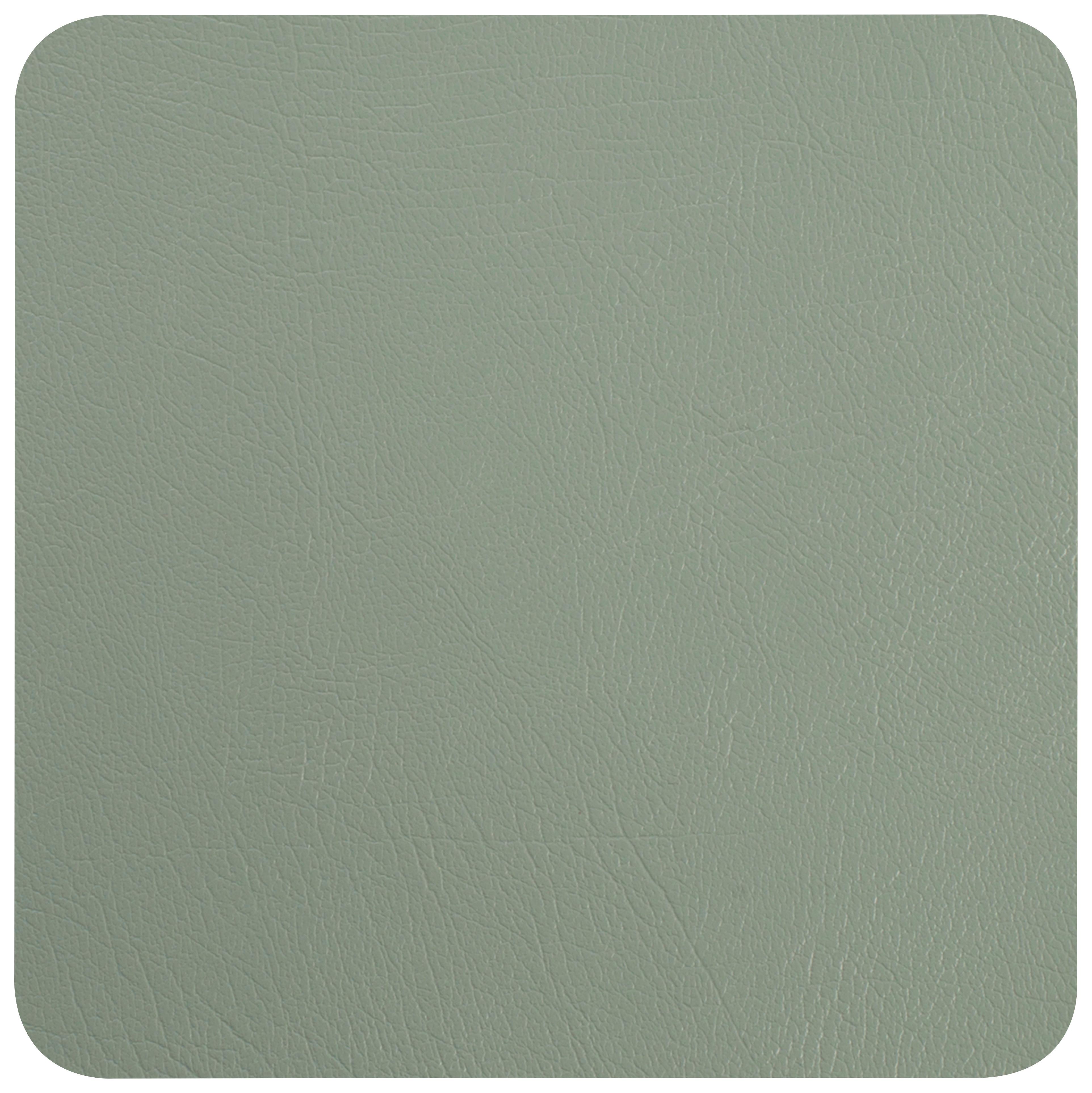 Untersetzer Jette aus Leder in Grün - Grün, Leder (10/10cm) - Premium Living