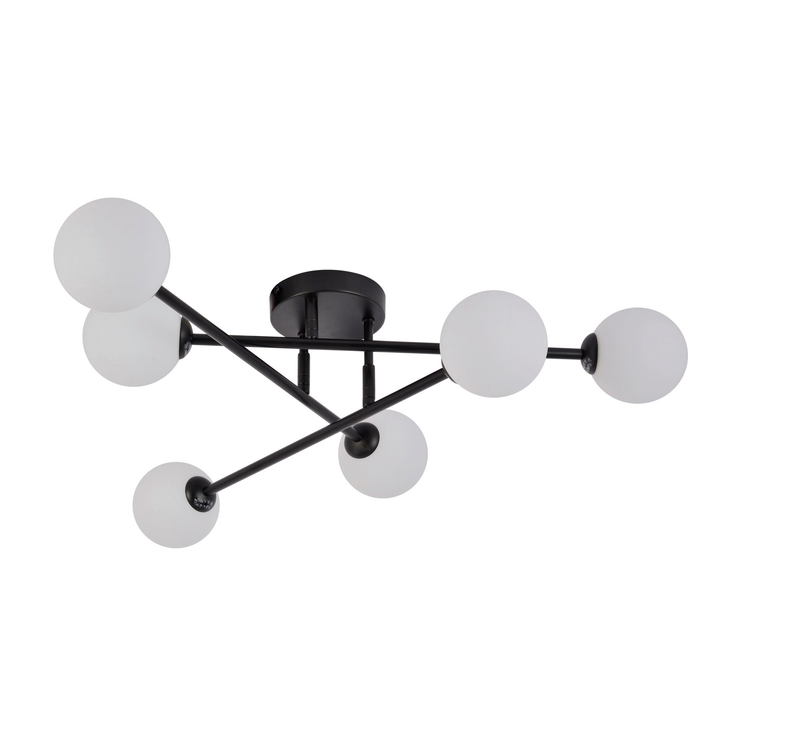 Deckenleuchte Lp-002/6c Bk Dorado 6 - Schwarz, Konventionell, Metall (65/60/20cm)