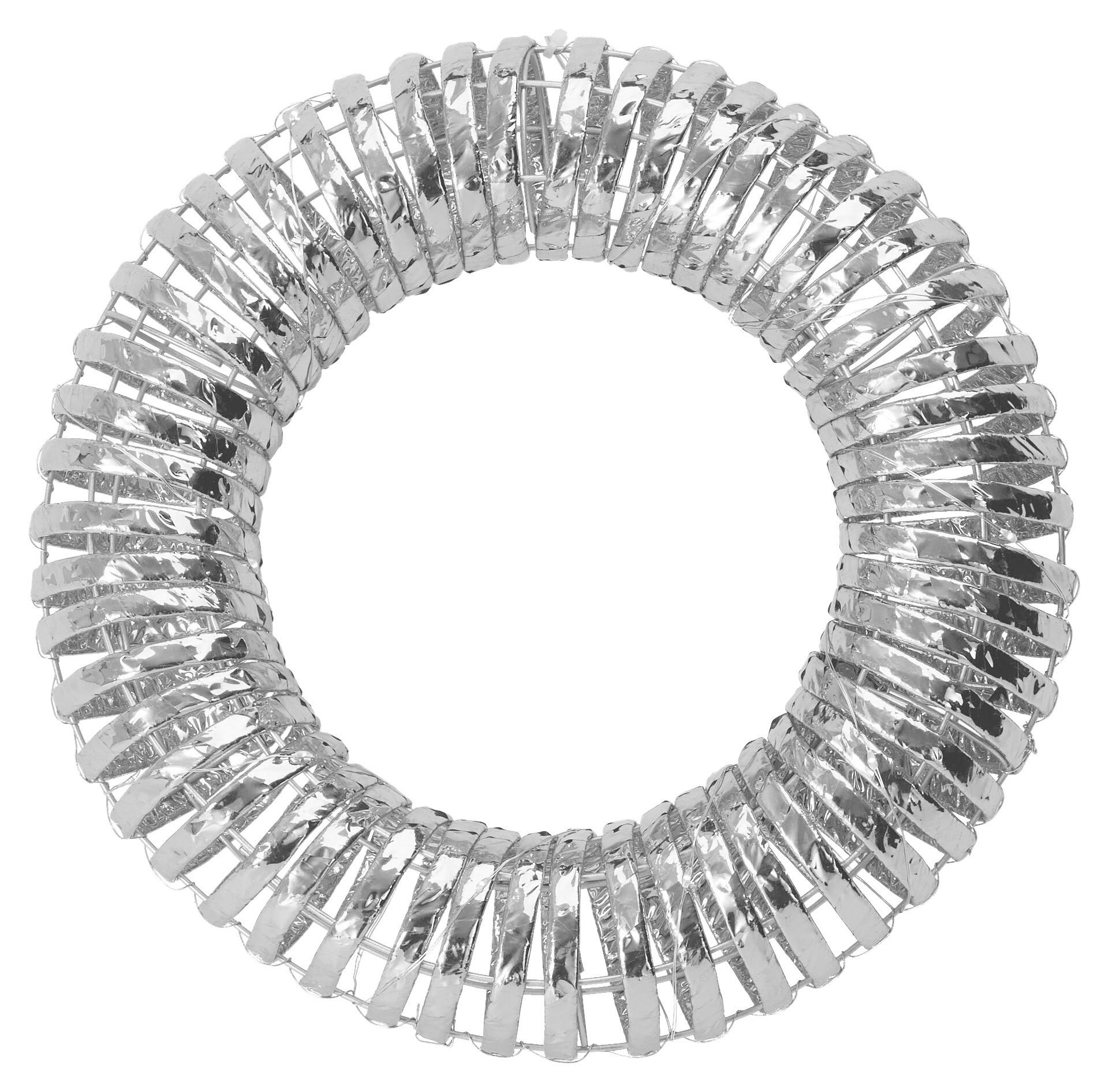 Kranz Arvid Silberfarben - Silberfarben, Basics, Kunststoff/Metall (30/7/30cm)