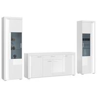 Serija Dnevnog Boravka Skylight - srebrne boje/bijela visoki sjaj, Design, drvni materijal/plastika (332/202/42cm) - Modern Living