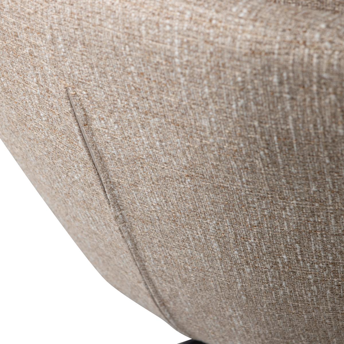 SESSEL Milaro Naturfarben B: 75cm - Schwarz/Naturfarben, Design, Textil/Metall (75/88/94cm) - Livetastic