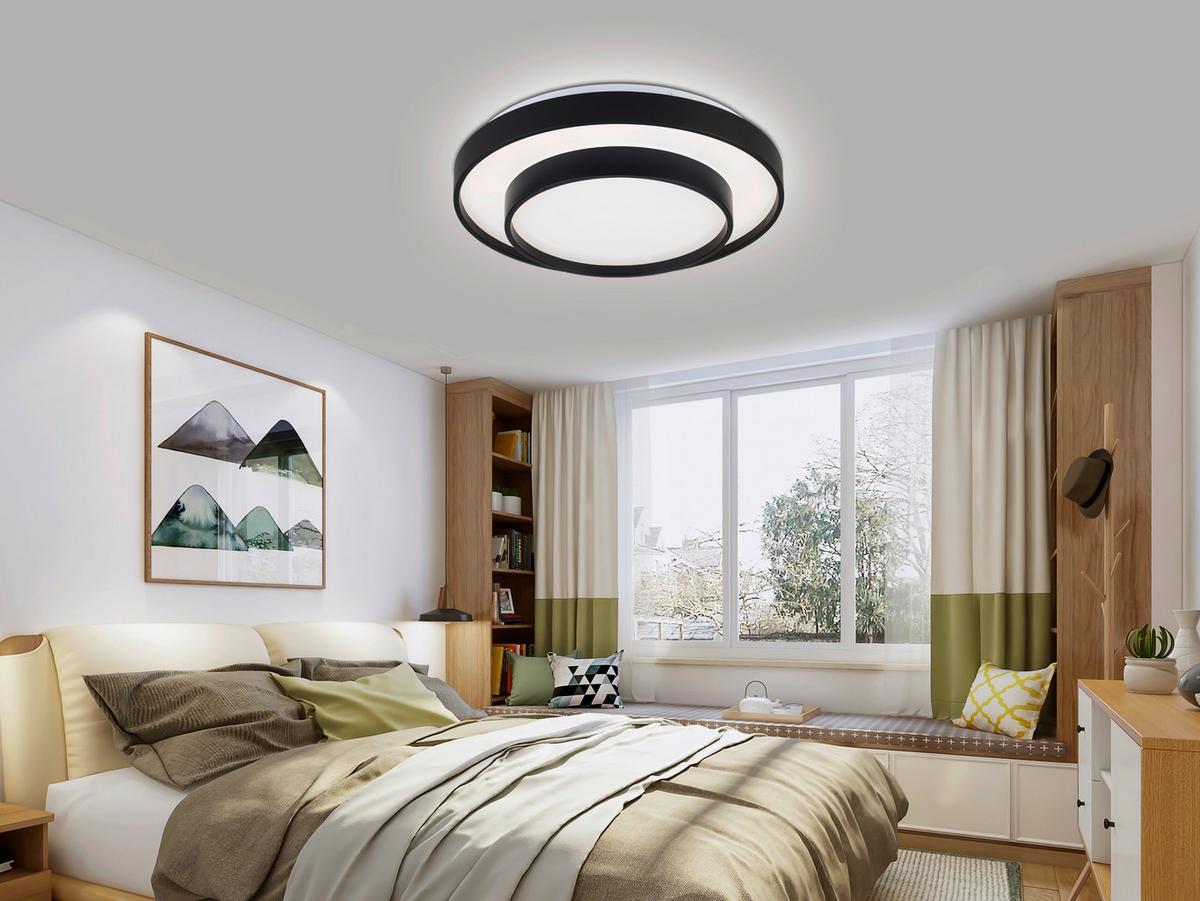 LAMPA SUFITOWA LED RIKU - czarny, Modern, tworzywo sztuczne/metal (48/8,5cm) - Bessagi Home