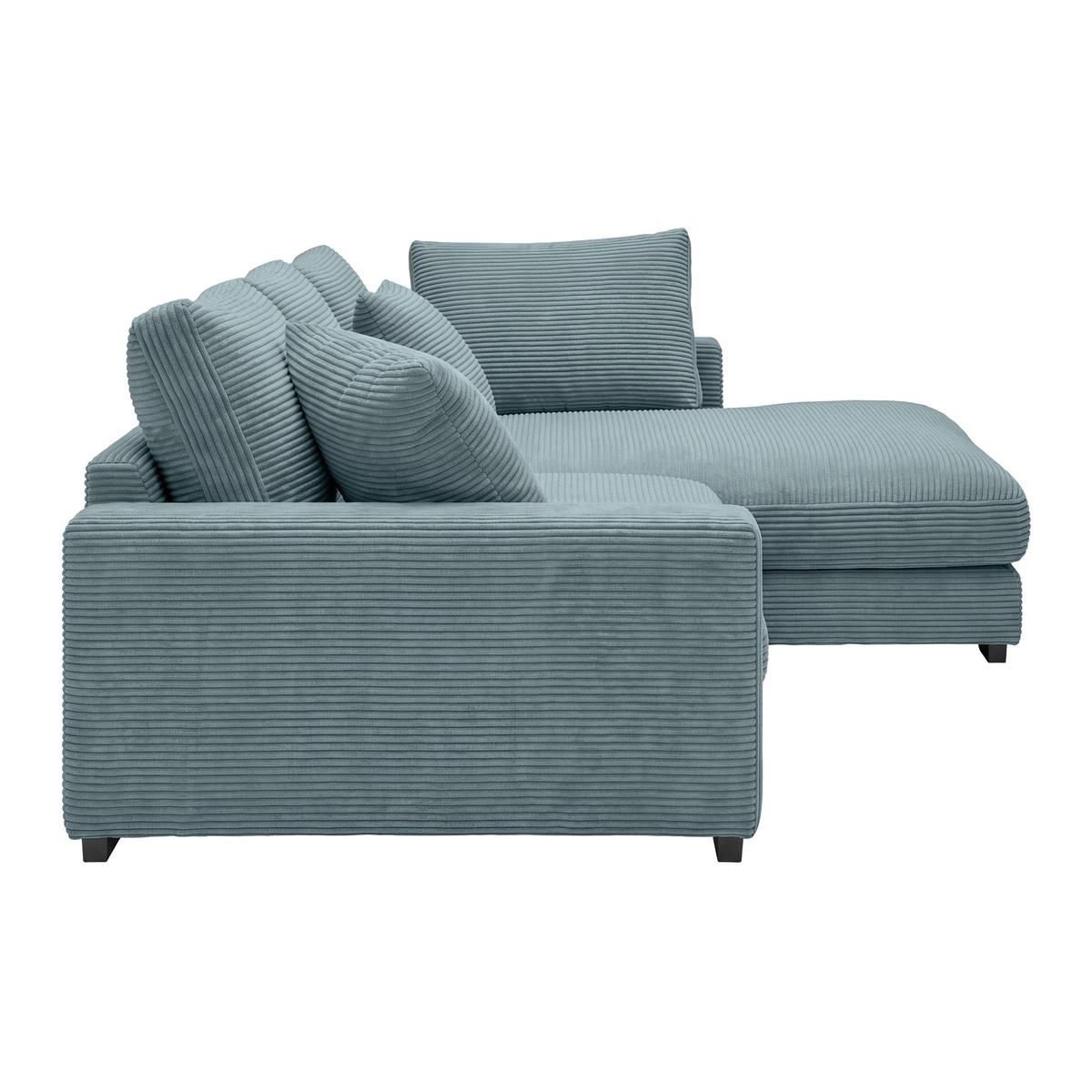 Ecksofa Pedro Petrol - Petrol/Schwarz, MODERN, Kunststoff/Textil (300/190cm) - Mömax