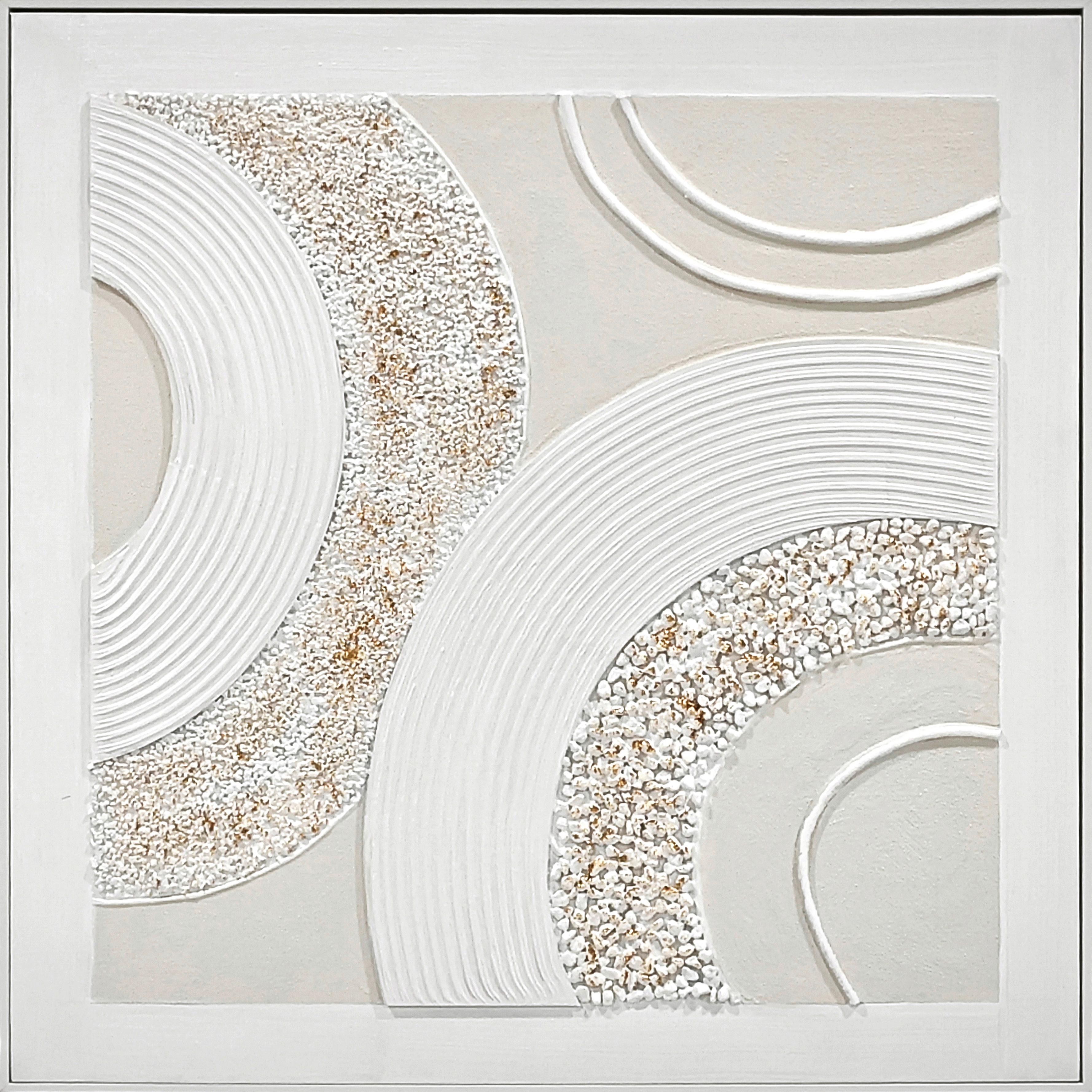 Leinwandbild Lory Weiss/beige Ca. 82x82x4,5cm - Weiss/Beige, Konventionell, Holz/Kunststoff (82/82/4,5cm) - Mömax