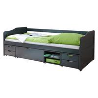 Postelja S Predali Marlies, Temno Siva, Masiva, 90x200 - temno siva, Moderno, les (90/200cm) - MID.YOU